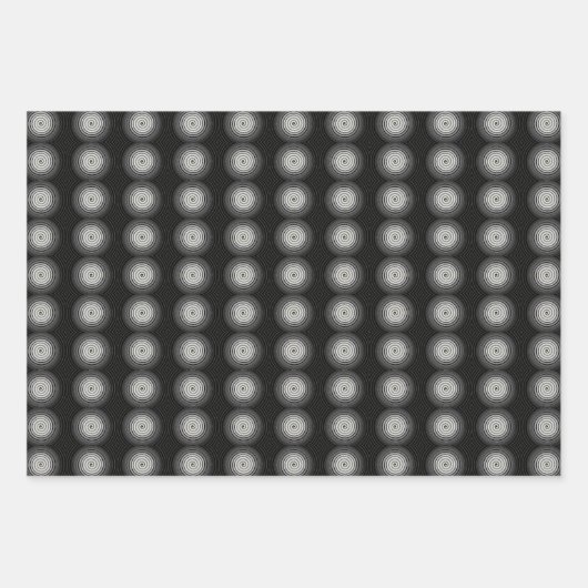 Schwarz-Weiß-Spirale Geschenkpapier Set (Vorderseite 3)