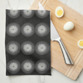 Schwarz-Weiß-Spirale Geschirrtuch (Viertel Falte)