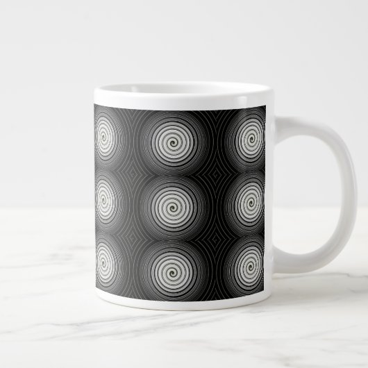 Schwarz-Weiß-Spirale Jumbo-Tasse (Rechts)