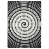 Schwarz-Weiß-Spirale Klemmbrett (Rückseite)