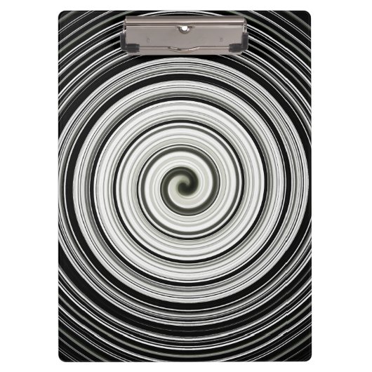Schwarz-Weiß-Spirale Klemmbrett (Vorderseite)