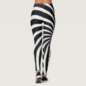 Schwarz-Weiß-Spirale Leggings (Rückseite)