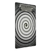 Schwarz-Weiß-Spirale Mini Klemmbrett (Schrägansicht)