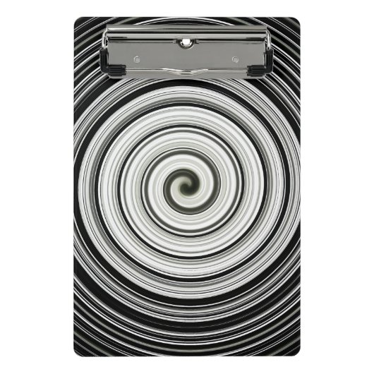 Schwarz-Weiß-Spirale Mini Klemmbrett (Vorderseite)