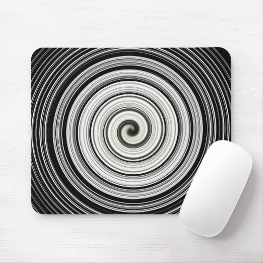 Schwarz-Weiß-Spirale Mousepad (Mit Mouse)