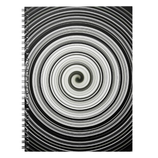 Schwarz-Weiß-Spirale Notizblock (Vorderseite)