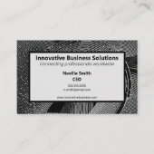 Schwarz-Weiß-Spiralen mit Partikel High Tech IT Visitenkarte (Vorderseite)