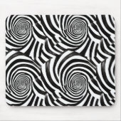 Schwarz-Weiß-Spiralen Mousepad (Vorne)