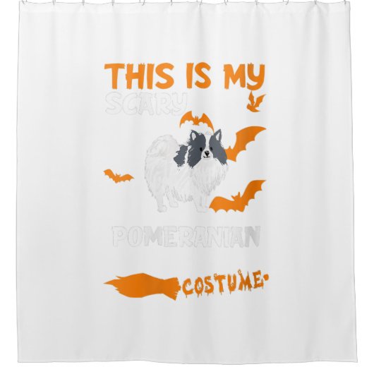 Schwarz-Weiß-Spitz Duschvorhang (Vorderseite)