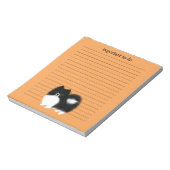 Schwarz-Weiß-Spitz mit benutzerdefiniertem Text Notizblock (Rotiert)