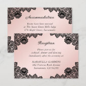 Schwarz-Weiß-Spitzen-Hochzeitsdetails Unterkunft Begleitkarte (Vorne/Hinten)
