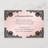 Schwarz-Weiß-Spitzen-Hochzeitsdetails Unterkunft Begleitkarte (Rückseite)