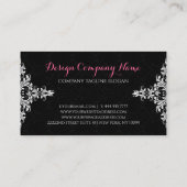 Schwarz-Weiß-Spitzen-Hochzeitsgeschäft Visitenkarte (Rückseite)