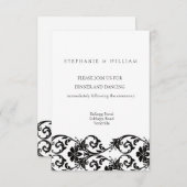 Schwarz-Weiß-Spitzen-Hochzeitskarte Einladung (Vorne/Hinten)