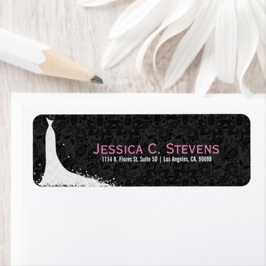 Schwarz-Weiß-Spitzen-Hochzeitskleid Design 2 (Insitu)