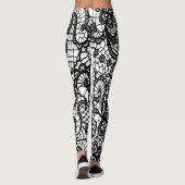 Schwarz-Weiß-Spitzen-Leggings STARTEN HERAUS Leggings (Rückseite)