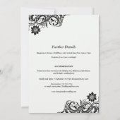 Schwarz-Weiß-Spitzen Save the Date Einladung (Rückseite)