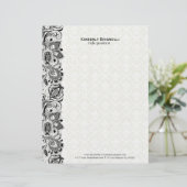 Schwarz-Weiß-Spitzen und Damasken Briefkopf (Stehend Vorderseite)