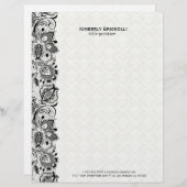 Schwarz-Weiß-Spitzen und Damasken Briefkopf (Vorne/Hinten)