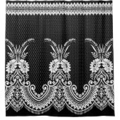 Schwarz-Weiß-Spitzenverzierungen 1_GC Duschvorhang (Vorderseite)