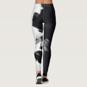 Schwarz-Weiß-Splash Abstrakt III Leggings (Rückseite)