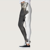 Schwarz-Weiß-Splash Abstrakt III Leggings (Links)