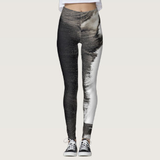 Schwarz-Weiß-Splash Abstrakt III Leggings