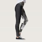 Schwarz-Weiß-Splash Abstrakt III Leggings (Rechts)