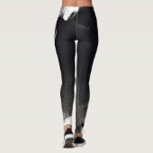 Schwarz-Weiß-Splash Abstrakten Leggings (Rückseite)
