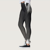 Schwarz-Weiß-Splash Abstrakten Leggings (Links)