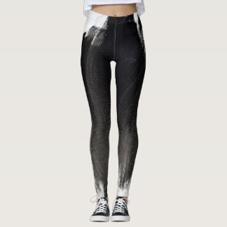 Schwarz-Weiß-Splash Abstrakten Leggings