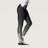 Schwarz-Weiß-Splash Abstrakten Leggings (Rechts)