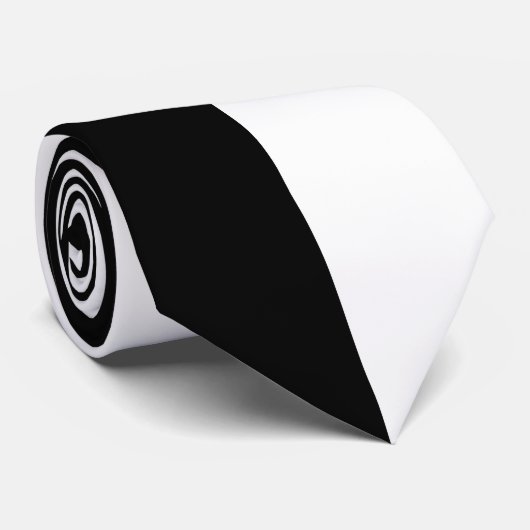 Schwarz-Weiß-Split-Color-Design Krawatte (Gerollt)