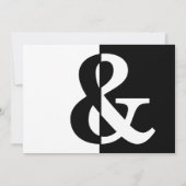 Schwarz & Weiß Split Halbpension Elegante Party Einladung (Rückseite)