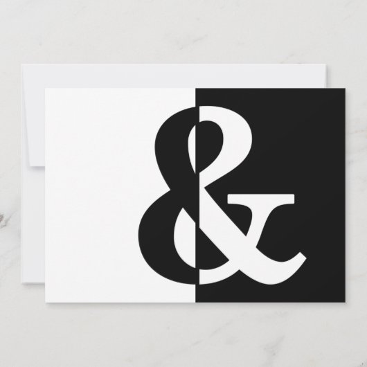 Schwarz & Weiß Split Halbpension Elegante Party Einladung (Rückseite)