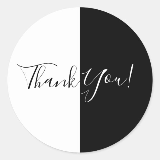 Schwarz & Weiß Split Halbpension Elegante Party Runder Aufkleber (Vorderseite)