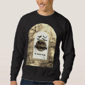 Schwarz-Weiß Spooky Fledermäuse passend zu Hallowe Sweatshirt (Vorderseite)