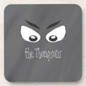 Schwarz-Weiß-Spooky-Ghost-Halloween Getränkeuntersetzer (Vorderseite)