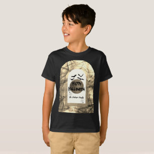 Schwarz-Weiß Spooky Matching Happy Halloween Kids T-Shirt
