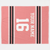 Schwarz-weiß Sports Jersey Fleecedecke (Vorderseite (Horizontal))