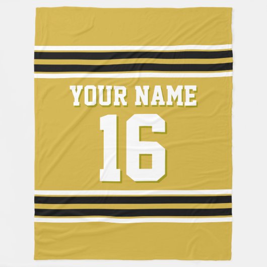 Schwarz-weiß Sports Jersey Fleecedecke (Vorderseite)