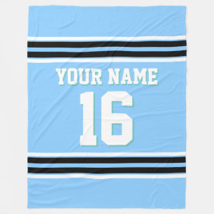 Schwarz-weiß Sports Jersey Fleecedecke