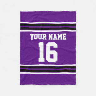 Schwarz-weiß Sports Jersey Fleecedecke