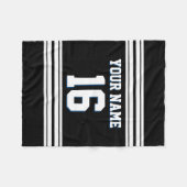 Schwarz-weiß Sports Jersey Fleecedecke (Vorderseite (Horizontal))