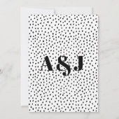 Schwarz-Weiß-Spot Moderner Hochzeitstag Einladung (Rückseite)