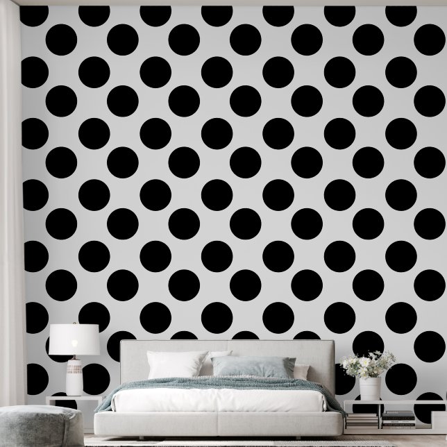 Schwarz-Weiß-Spott-Dotty-Muster Tapete (Schlafzimmer)