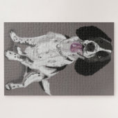 Schwarz-Weiß-Springer Spaniel Puzzle (Horizontal)