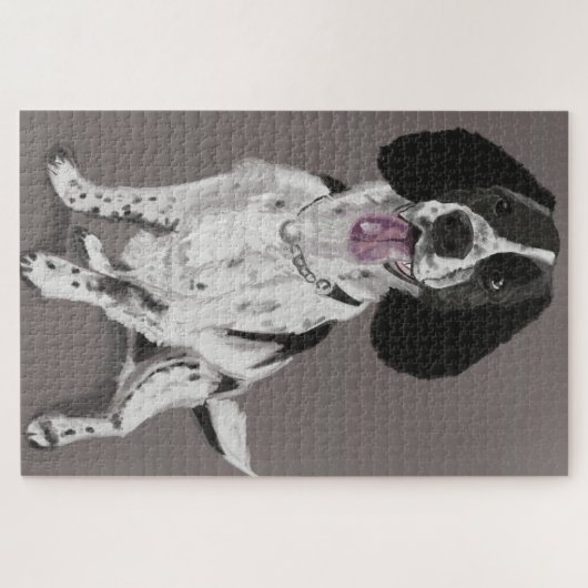Schwarz-Weiß-Springer Spaniel Puzzle (Horizontal)
