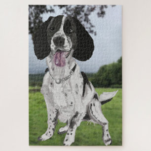 Schwarz-Weiß-Springer Spaniel Puzzle