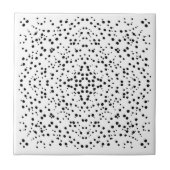 Schwarz-Weiß-Spritzer Dot Art Muster Abstrakt Fliese (Vorderseite)